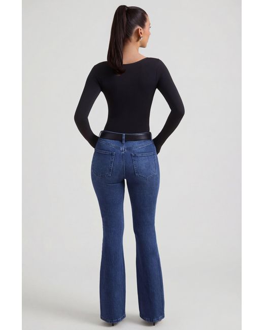Oh Polly Blue High-Rise Flared Jeans