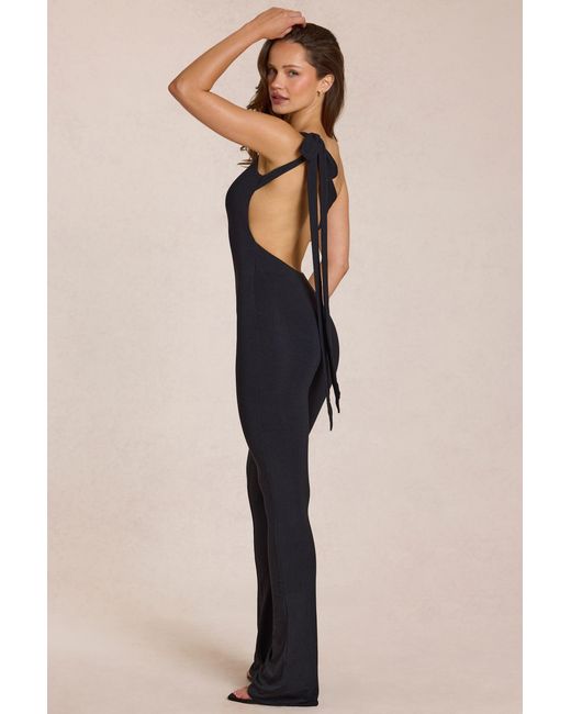 Oh Polly Black Modal One-Shoulder Jumpsuit