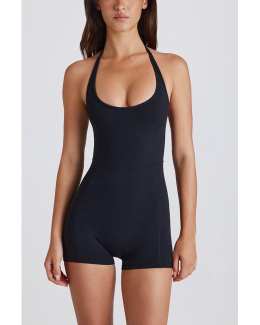 BO+TEE Black Soft Active Halterneck Unitard