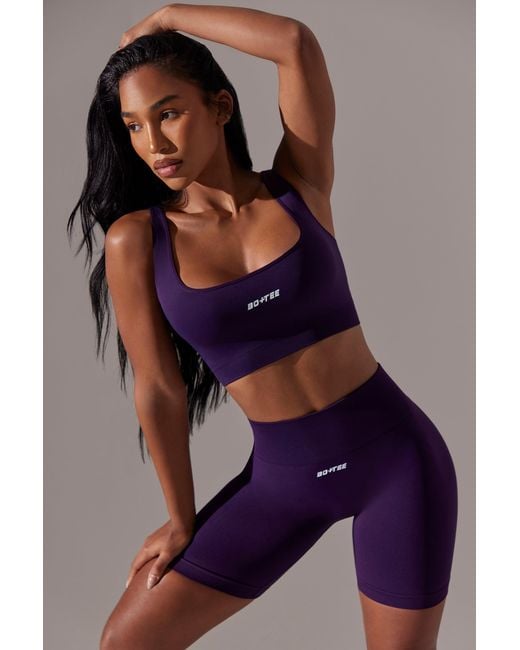BO+TEE Purple High Waist Super Sculpt Biker Shorts