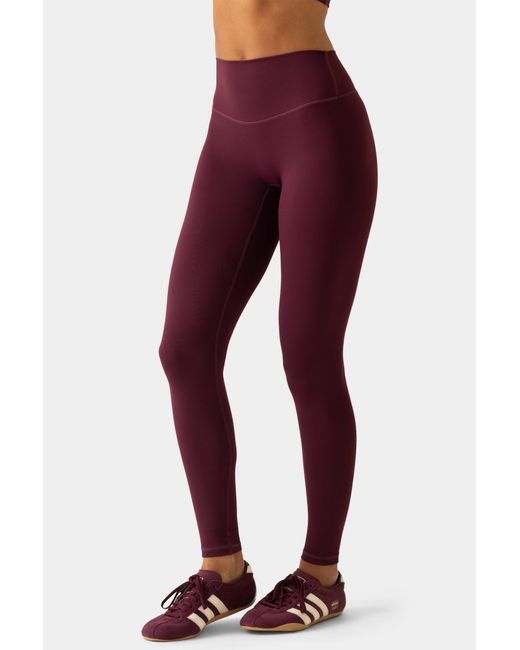 BO+TEE Red Soft Active Full-Length Leggings