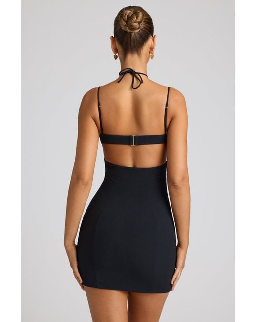 Oh Polly Black Embellished Heart Cup Detail Mini Dress