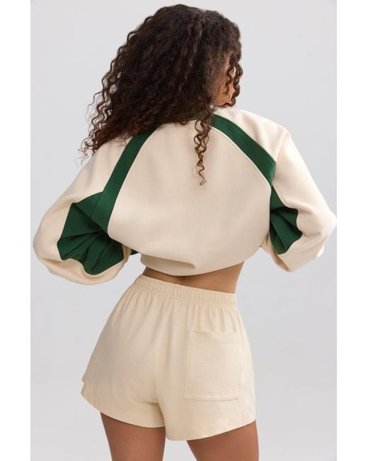 BO+TEE Natural Soft Cotton Jersey Elasticated Mini Shorts