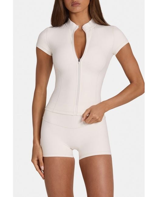 BO+TEE White Soft Active Zip-Up Top