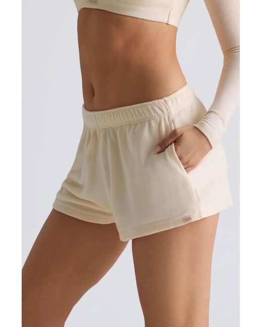 BO+TEE Natural Brushed Jersey Elasticated Mini Shorts
