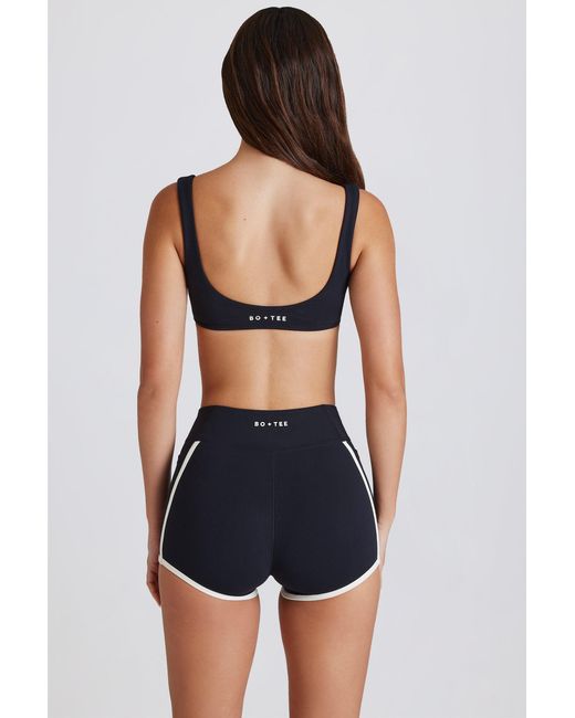 BO+TEE Black Soft Active Contrast Mini Shorts