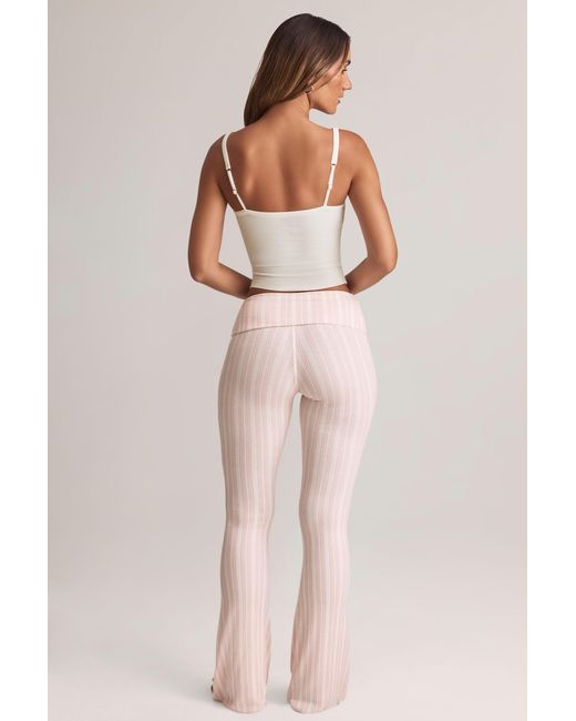 Oh Polly Multicolor Modal Foldover Mid-Rise Flared Trousers