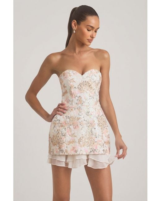 Oh Polly Multicolor Embellished Strapless Corset Mini Dress