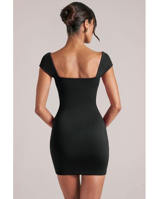 Oh Polly Black Sweetheart Neckline Mini Dress