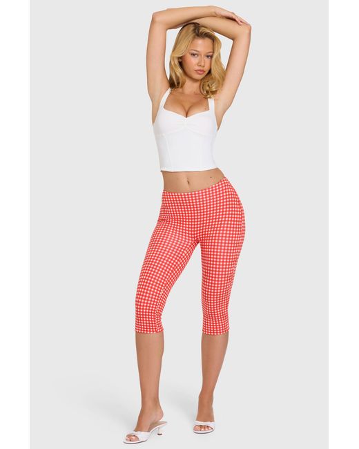 Oh Polly Red Modal Capri Leggings