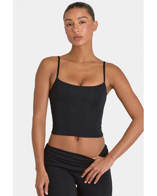 BO+TEE Black Buttercloud Crop Tank Top