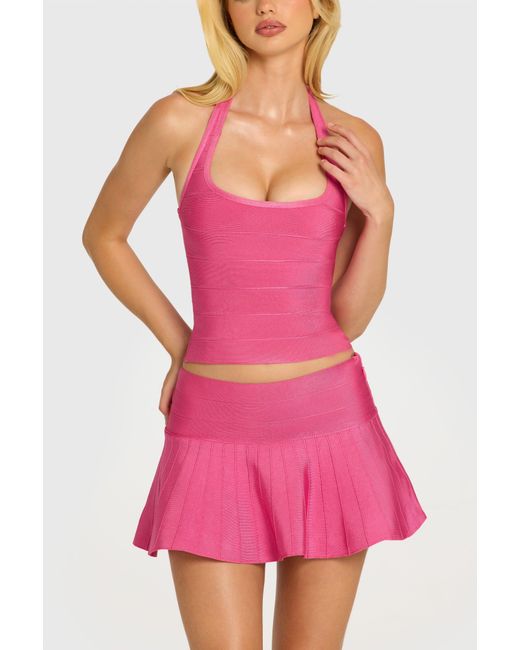 Oh Polly Pink Bandage Halterneck Top