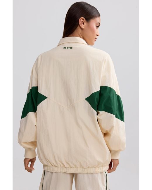 BO+TEE Natural Oversized Colourblock Track Jacket