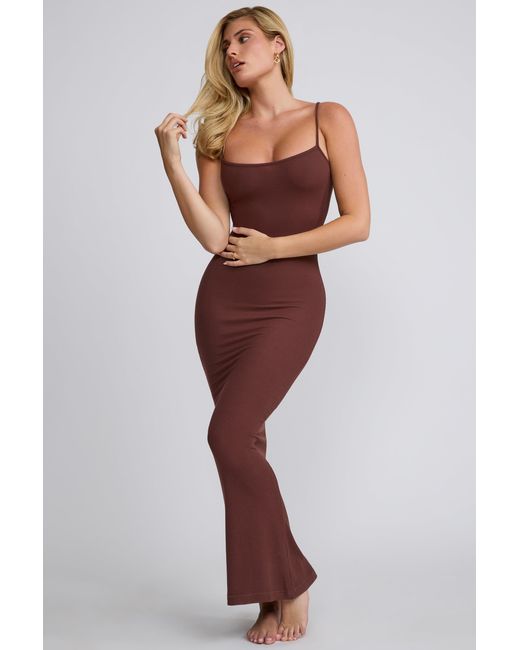 Oh Polly Brown Modal Scoop-Neck Maxi Dress