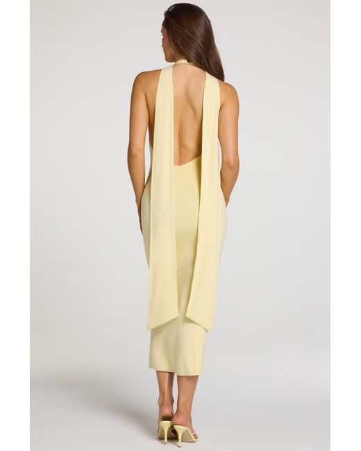 Oh Polly Yellow Modal Halterneck Midaxi Dress