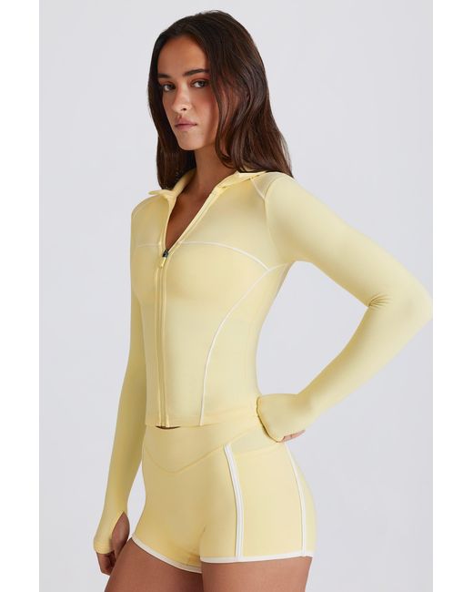 BO+TEE Yellow Soft Active Contrast Zip-Up Jacket