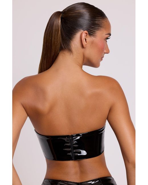 Oh Polly Black Vinyl Bandeau Bralette