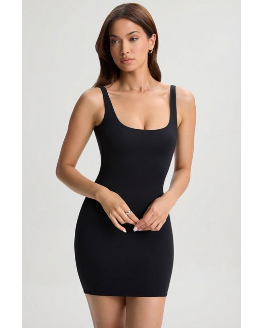 Oh Polly Black Modal Low-Back Bodycon Mini Dress