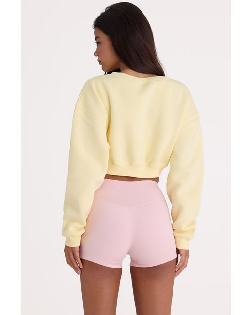 BO+TEE Yellow Brushed Jersey Button-Up Cropped Cardigan