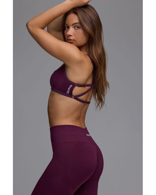 BO+TEE Purple Define Luxe Multiway Open-Back Sports Bra