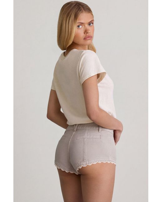 Oh Polly White Low-Rise Hot Pants
