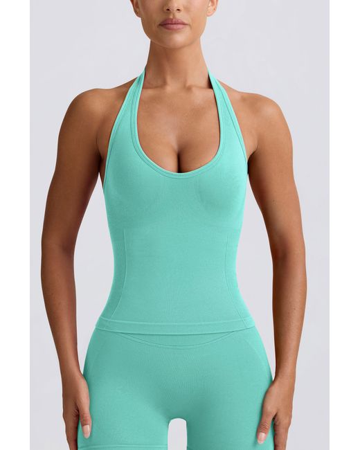 BO+TEE Green Define Luxe Halterneck Tank Top