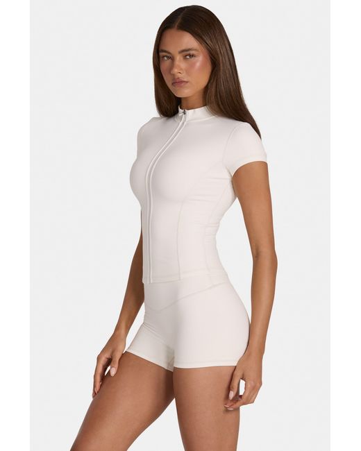 BO+TEE White Soft Active Zip-Up Top
