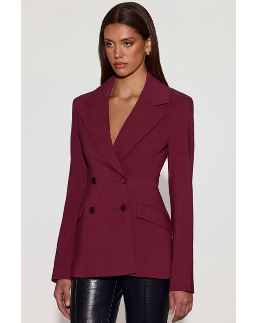 Oh Polly Structured Double-Breasted Blazer
