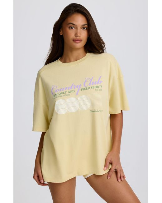 BO+TEE Yellow Oversized Graphic T-Shirt