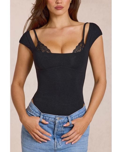 Oh Polly Black Modal Bodysuit