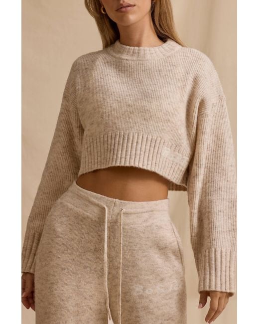 BO+TEE White Ribbed Knit Cropped Jumper