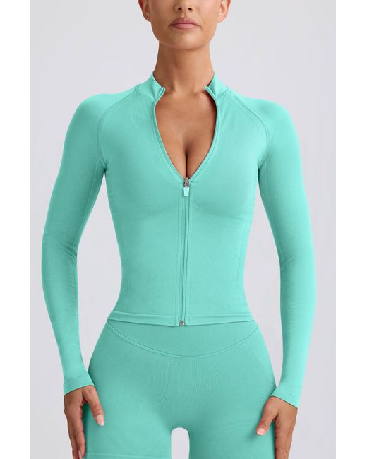 BO+TEE Green Define Luxe Zip-Up Jacket