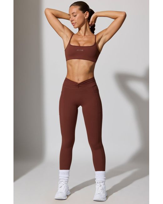 BO+TEE Brown Full Length Leggings With Pockets