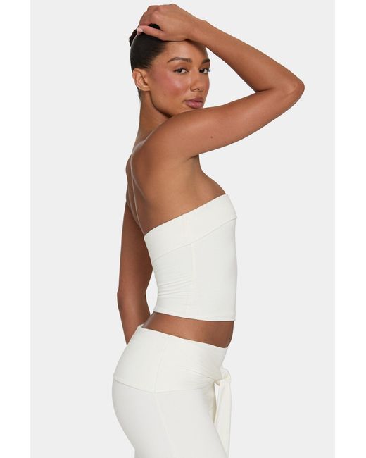 BO+TEE White Buttercloud Slouchy Off-Shoulder Top