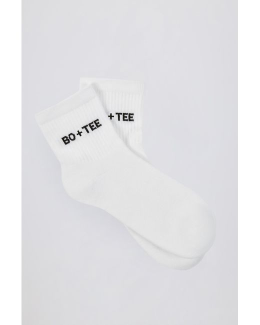 BO+TEE White Ribbed Crew Sock Bundle