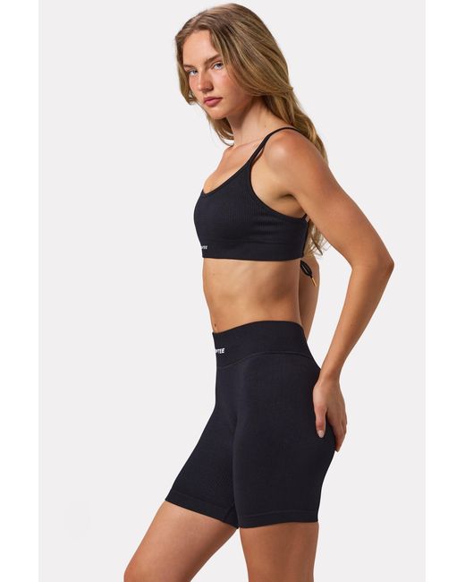 BO+TEE Black Flexirib Biker Shorts