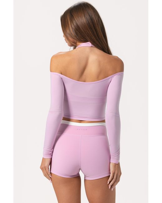 BO+TEE Pink Soft Jersey Off-Shoulder Top