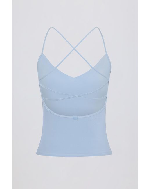 BO+TEE Blue Cross-Back Tank Top