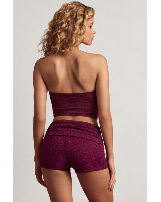 Oh Polly Purple Mid-Rise Shorts