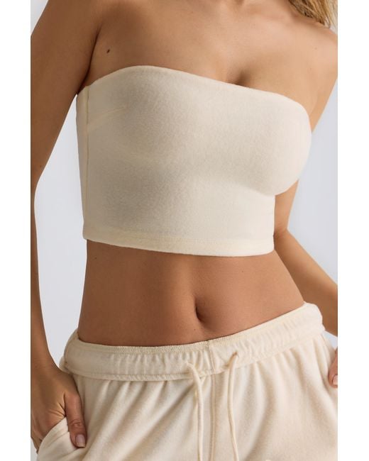 BO+TEE White Brushed Jersey Bandeau Top