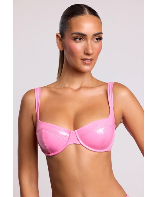 Oh Polly Pink Vinyl Underwired Bralette