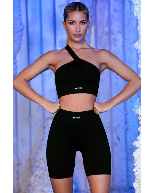 BO+TEE Black Ribbed Biker Shorts