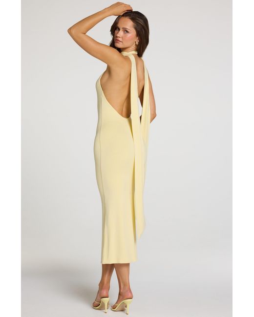 Oh Polly Yellow Modal Halterneck Midaxi Dress