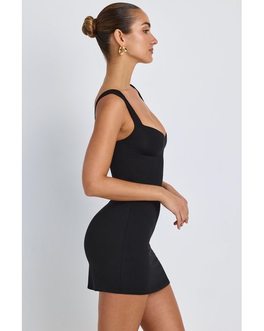 Oh Polly Black Modal Sweetheart Neckline Bodycon Mini Dress