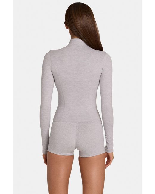 BO+TEE Gray Soft Active Zip-Up Jacket