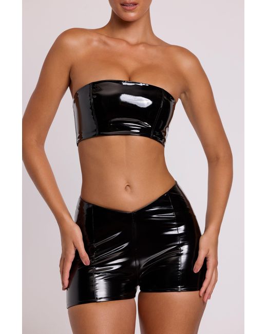 Oh Polly Black Vinyl Bandeau Bralette