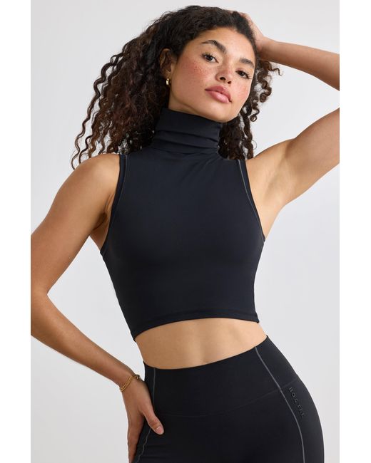 BO+TEE Black Soft Active Turtleneck Tank Top