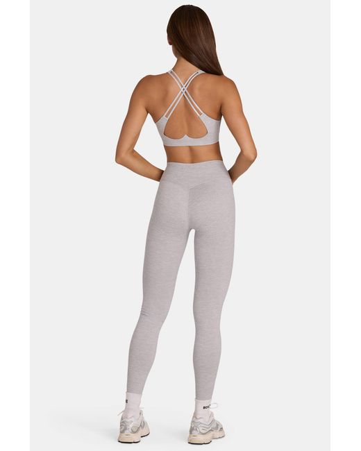 BO+TEE Gray Soft Active Full-Length Leggings