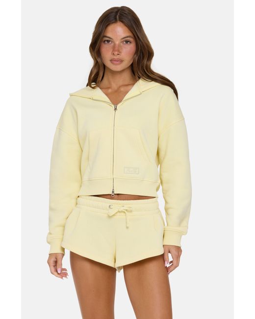 BO+TEE Yellow Oversized Zip-Up Hoodie