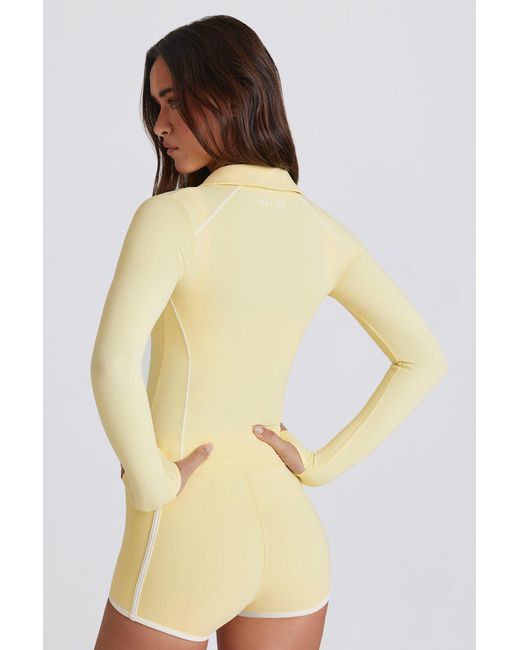 BO+TEE Yellow Soft Active Contrast Zip-Up Jacket